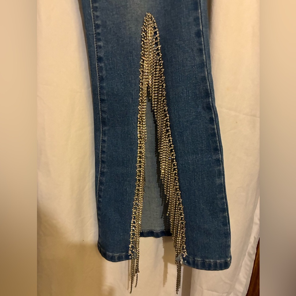 Blue B Rhinestone Fringe Jeans - Picture 8 of 13